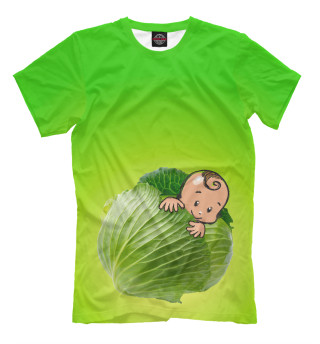 Мужская футболка Малыш в капусте