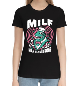 Женская хлопковая футболка Шаловливая лягуха